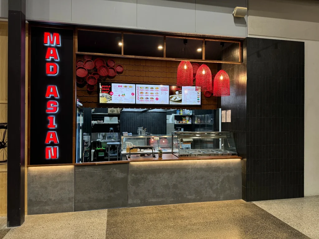 Commercial kitchen fit-out at DFO, Brisbane Airport.